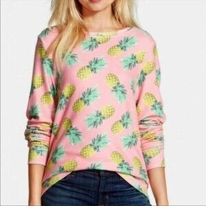 Wildfox Pineapple Palace preppy pink sweatshirt S